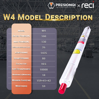 RECI W4 CO2 Laser Tube