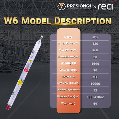 RECI W6 CO2 Laser Tube