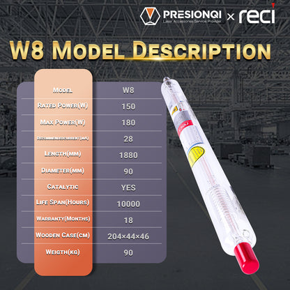 RECI W8 CO2 Laser Tube