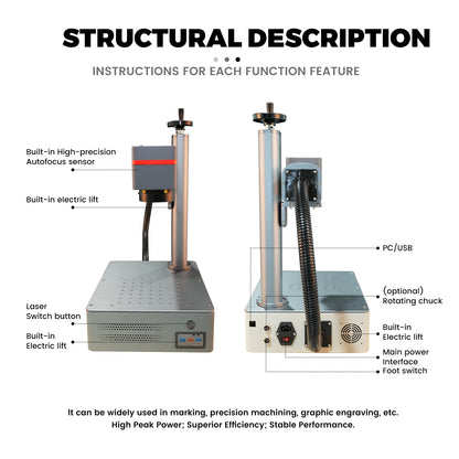 100w Auto High Speed Fiber Laser Marking Machine Fiber Laser Engraver Laser Marker On Metal